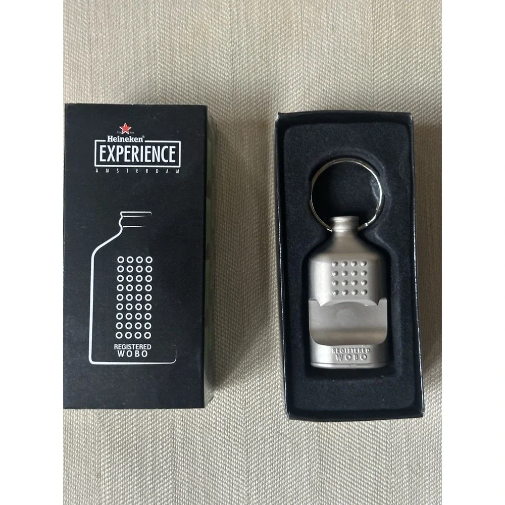 NEW - HEINEKEN EXPERIENCE BEER BOTTLE OPENER KEY CHAIN REGISTERED WOBO AMSTERDAM